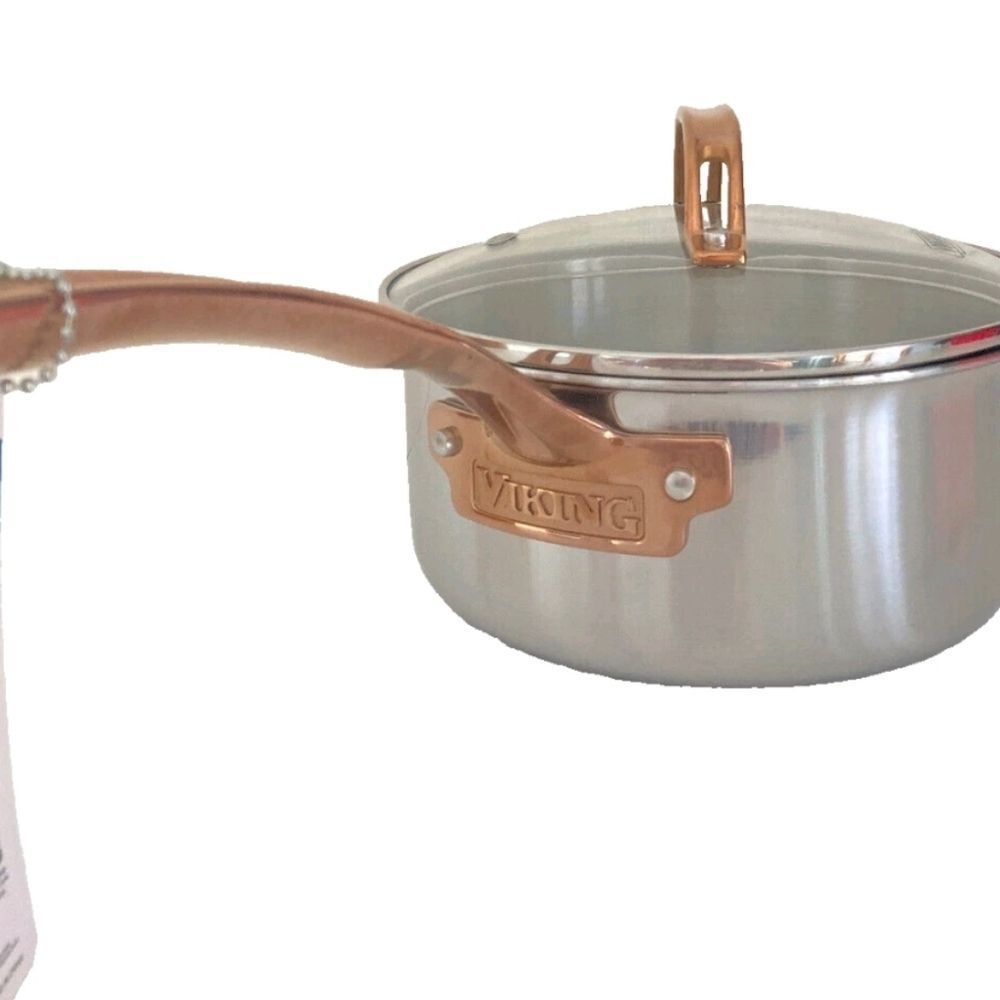 Viking 3-Ply PVD Stainless Steel 3QT Saucepan w/Lid & Copper Handle - Picture 2 of 11